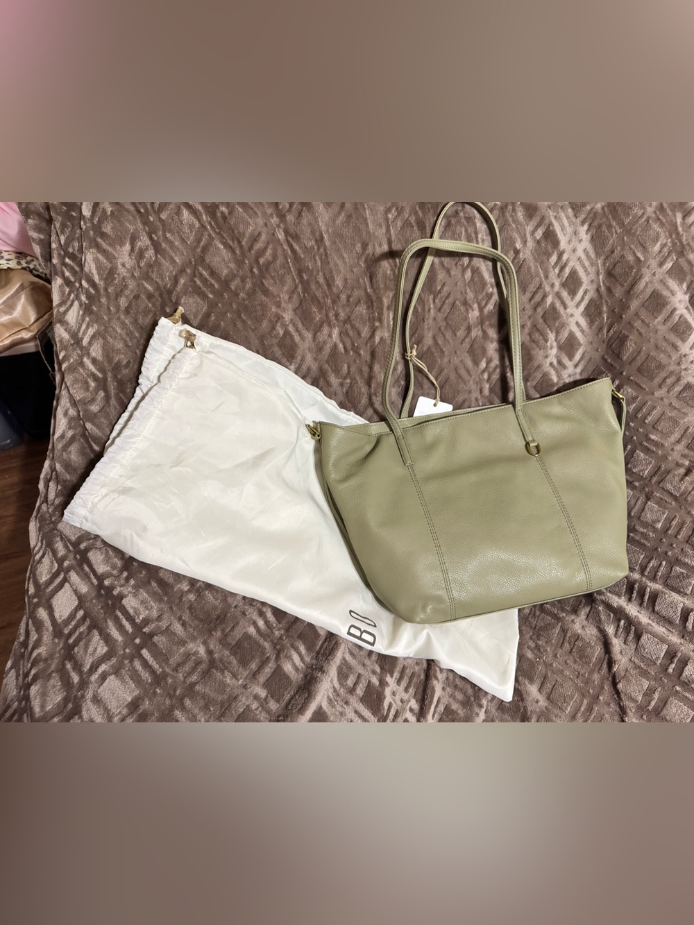 HOBO Cactus Green Leather Shoulder Bag
